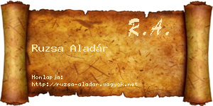 Ruzsa Aladár névjegykártya