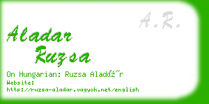 aladar ruzsa business card